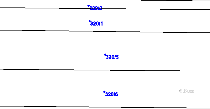 Parcela st. 320/5 v KÚ Kokory, Katastrální mapa
