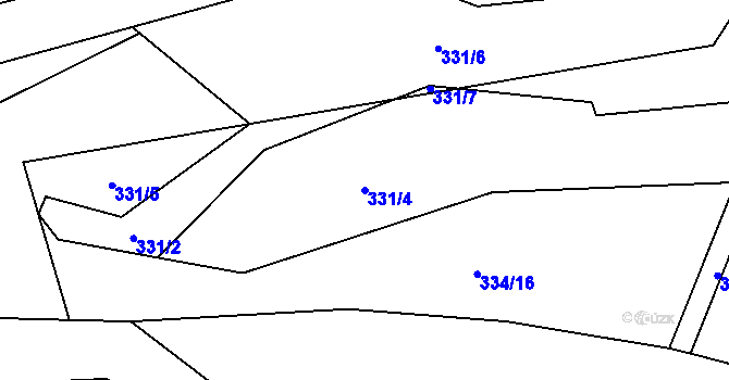 Parcela st. 331/4 v KÚ Kokory, Katastrální mapa