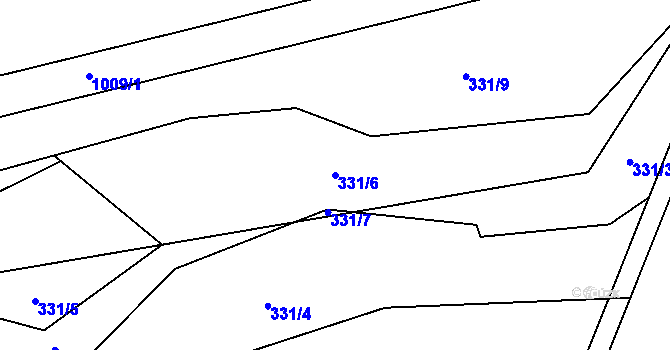 Parcela st. 331/6 v KÚ Kokory, Katastrální mapa