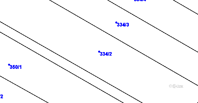 Parcela st. 334/2 v KÚ Kokory, Katastrální mapa