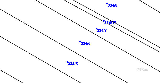 Parcela st. 334/6 v KÚ Kokory, Katastrální mapa