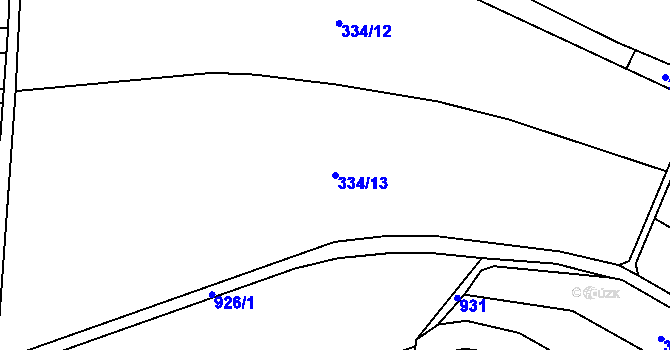 Parcela st. 334/13 v KÚ Kokory, Katastrální mapa