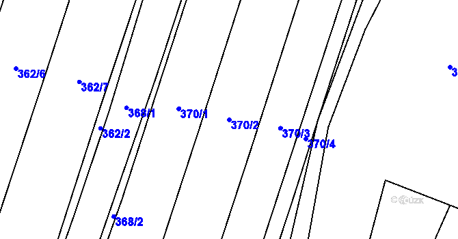 Parcela st. 370/2 v KÚ Kokory, Katastrální mapa