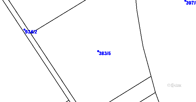 Parcela st. 383/5 v KÚ Kokory, Katastrální mapa