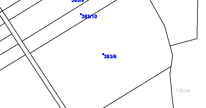 Parcela st. 383/6 v KÚ Kokory, Katastrální mapa