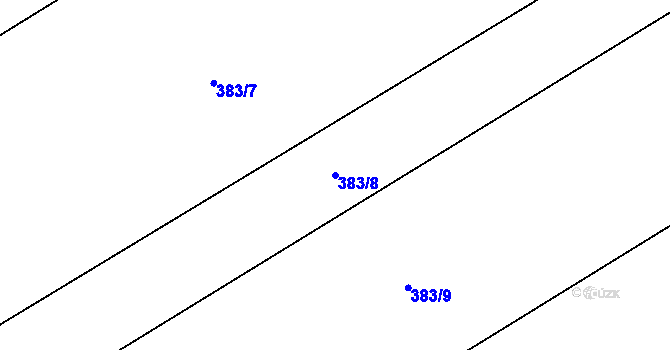 Parcela st. 383/8 v KÚ Kokory, Katastrální mapa