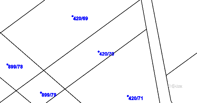Parcela st. 420/70 v KÚ Kokory, Katastrální mapa