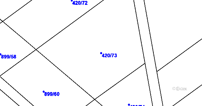 Parcela st. 420/73 v KÚ Kokory, Katastrální mapa