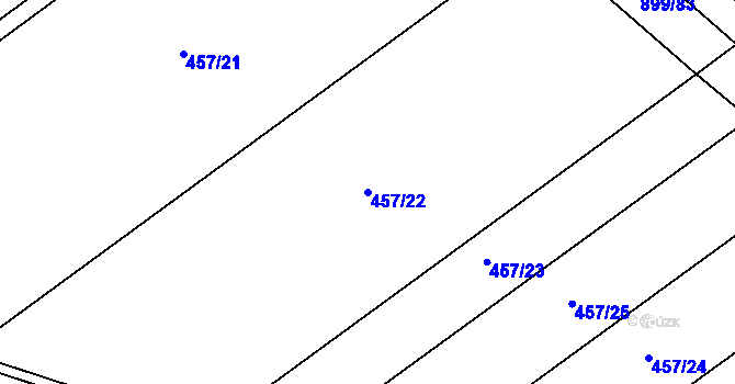 Parcela st. 457/22 v KÚ Kokory, Katastrální mapa