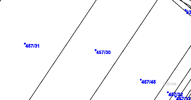 Parcela st. 457/30 v KÚ Kokory, Katastrální mapa