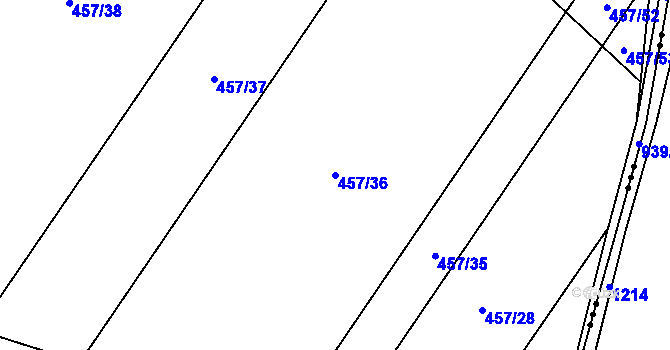 Parcela st. 457/36 v KÚ Kokory, Katastrální mapa