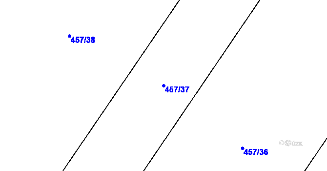 Parcela st. 457/37 v KÚ Kokory, Katastrální mapa