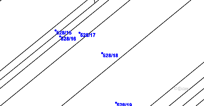 Parcela st. 528/18 v KÚ Kokory, Katastrální mapa