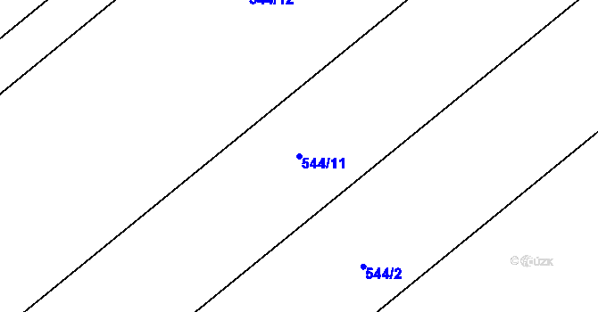 Parcela st. 544/11 v KÚ Kokory, Katastrální mapa
