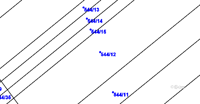 Parcela st. 544/12 v KÚ Kokory, Katastrální mapa