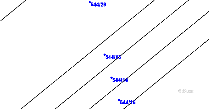 Parcela st. 544/13 v KÚ Kokory, Katastrální mapa