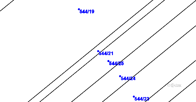 Parcela st. 544/21 v KÚ Kokory, Katastrální mapa