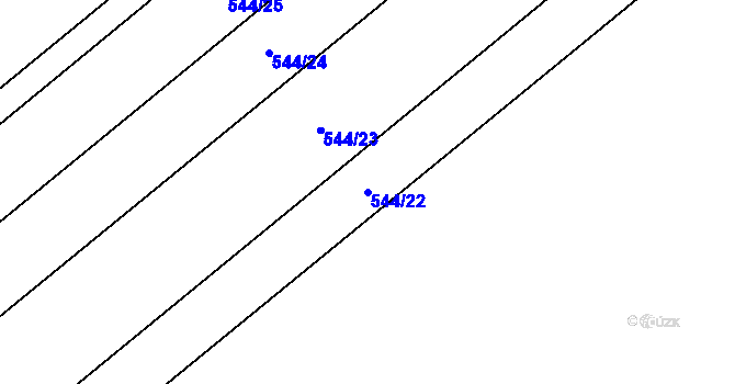 Parcela st. 544/22 v KÚ Kokory, Katastrální mapa