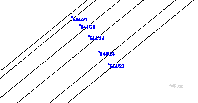 Parcela st. 544/23 v KÚ Kokory, Katastrální mapa
