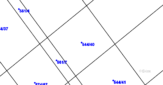 Parcela st. 544/40 v KÚ Kokory, Katastrální mapa