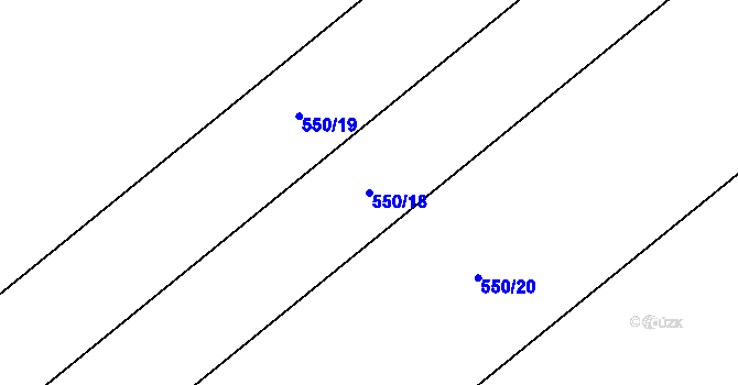 Parcela st. 550/18 v KÚ Kokory, Katastrální mapa