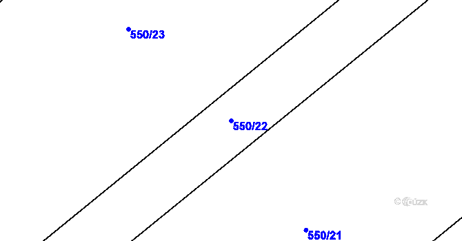 Parcela st. 550/22 v KÚ Kokory, Katastrální mapa