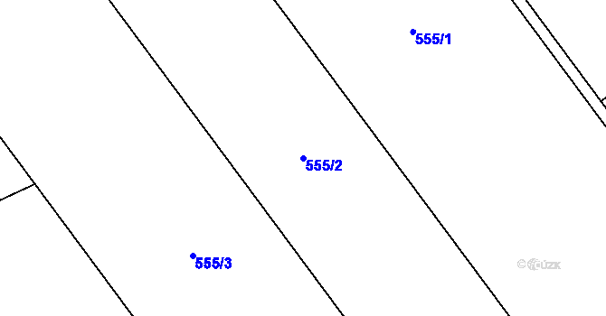 Parcela st. 555/2 v KÚ Kokory, Katastrální mapa