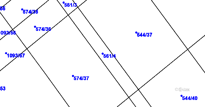 Parcela st. 561/4 v KÚ Kokory, Katastrální mapa