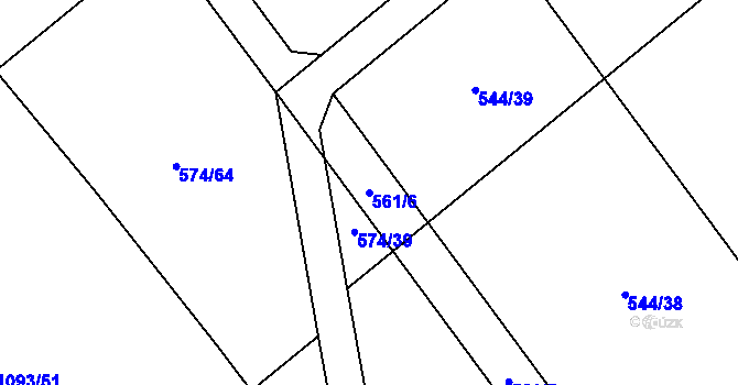 Parcela st. 561/6 v KÚ Kokory, Katastrální mapa