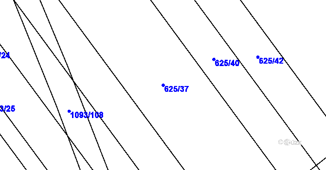 Parcela st. 625/37 v KÚ Kokory, Katastrální mapa