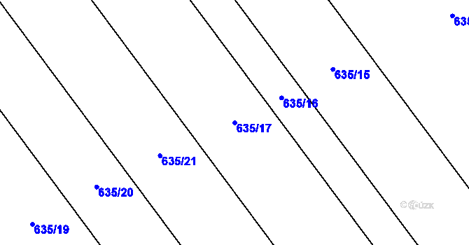 Parcela st. 635/17 v KÚ Kokory, Katastrální mapa