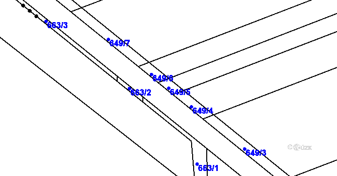 Parcela st. 649/5 v KÚ Kokory, Katastrální mapa