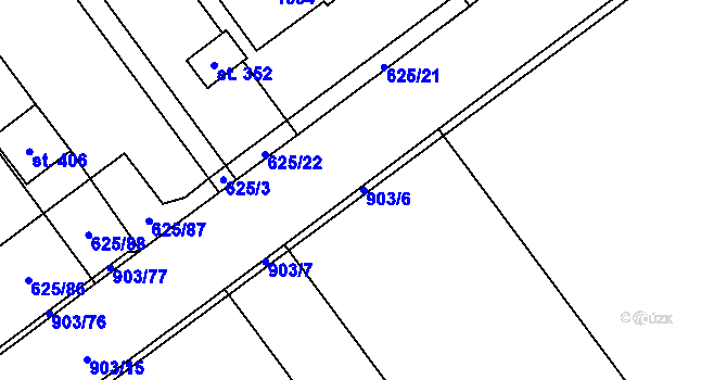 Parcela st. 903/6 v KÚ Kokory, Katastrální mapa