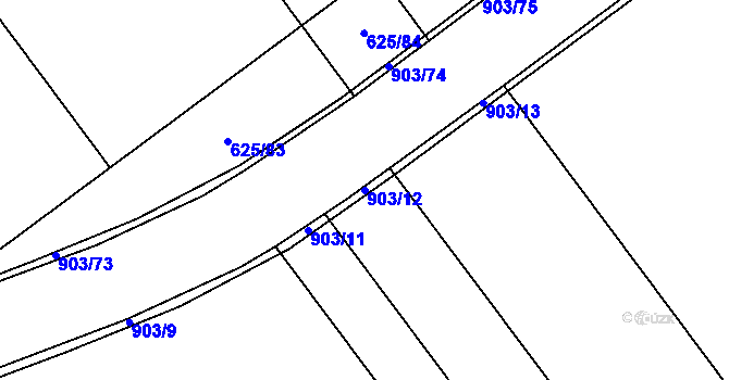 Parcela st. 903/12 v KÚ Kokory, Katastrální mapa