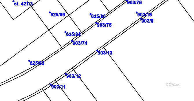 Parcela st. 903/13 v KÚ Kokory, Katastrální mapa