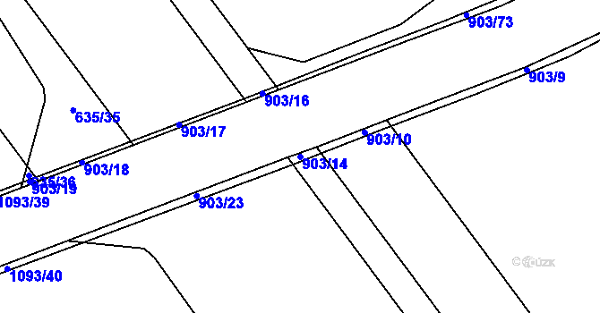Parcela st. 903/14 v KÚ Kokory, Katastrální mapa