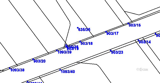 Parcela st. 903/18 v KÚ Kokory, Katastrální mapa