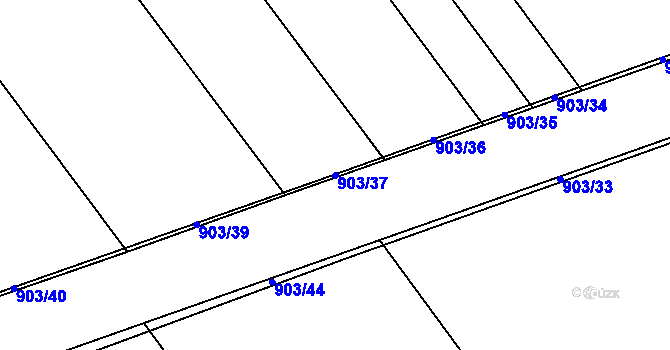 Parcela st. 903/37 v KÚ Kokory, Katastrální mapa