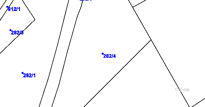 Parcela st. 282/4 v KÚ Kokory, Katastrální mapa