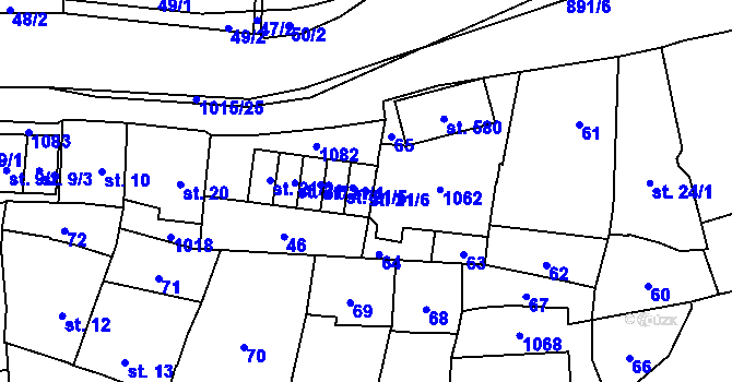 Parcela st. 21/6 v KÚ Kokory, Katastrální mapa