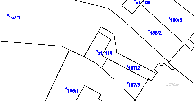 Parcela st. 110 v KÚ Kokory, Katastrální mapa
