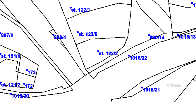 Parcela st. 122/2 v KÚ Kokory, Katastrální mapa