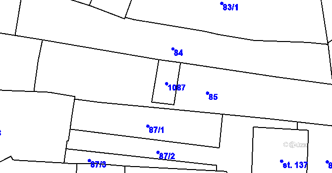 Parcela st. 136 v KÚ Kokory, Katastrální mapa
