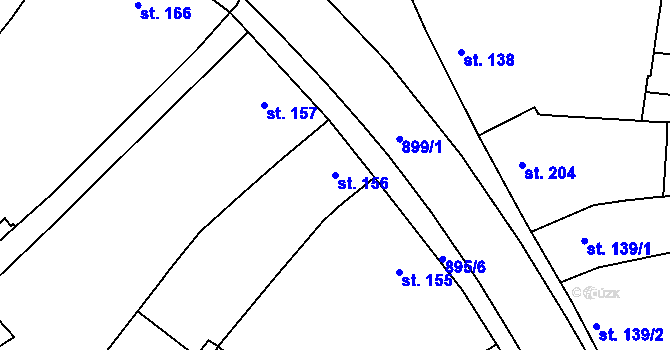 Parcela st. 156 v KÚ Kokory, Katastrální mapa