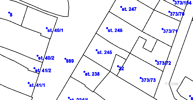 Parcela st. 245 v KÚ Kokory, Katastrální mapa