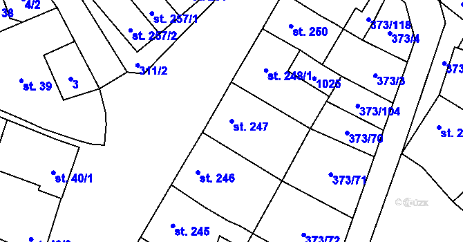 Parcela st. 247 v KÚ Kokory, Katastrální mapa