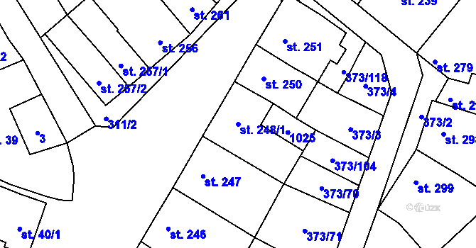 Parcela st. 248/1 v KÚ Kokory, Katastrální mapa