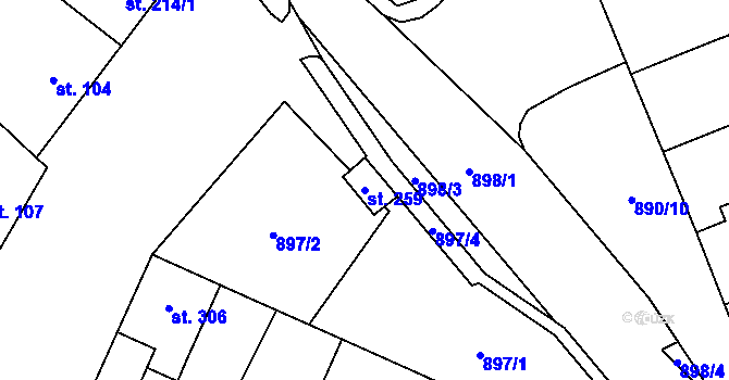 Parcela st. 259 v KÚ Kokory, Katastrální mapa