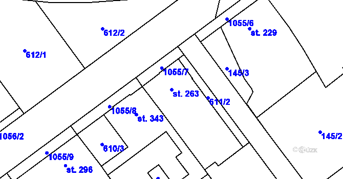 Parcela st. 263 v KÚ Kokory, Katastrální mapa