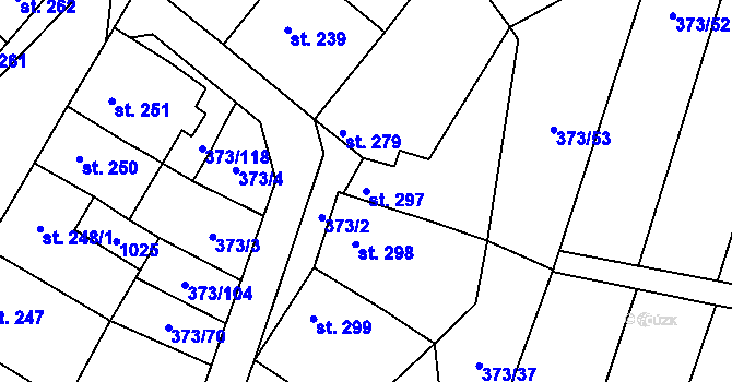 Parcela st. 297 v KÚ Kokory, Katastrální mapa
